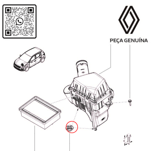 RN 76N200 COXIM BORRACHA DA CAIXA DO FILTRO DE AR 1.0 12V H5D KARDIAN 165576N200